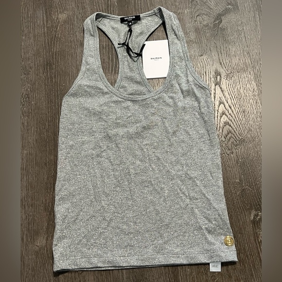 Balmain Tops - BALMAIN***Silver Sparkly Lame Tank Top***F36/Small $675
